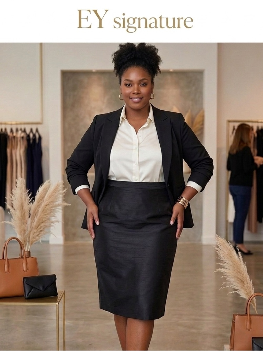 Signature Black Pencil Skirt - Sleek Office Staple